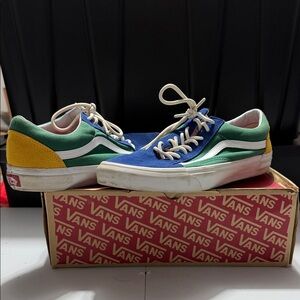 Vans Blue, Green, and Yellow Sneakers